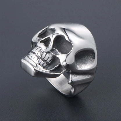 Retro Funny Punk Skull 304 Stainless Steel Polishing Rings