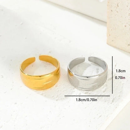 Casual Roman Style Solid Color 304 Stainless Steel Open Rings