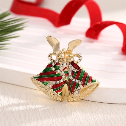 Cute Christmas Pin Bell Alloy Enamel Women's Brooches
