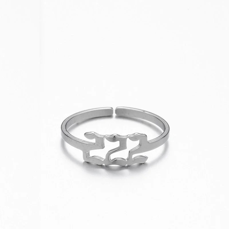 Fashion Number 201 Stainless Steel No Inlaid 18K Gold Plated Plating Open Ring