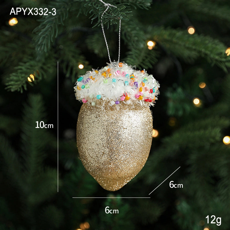 Christmas Cute Ice Cream Mushroom Foam Holiday Party Hanging Ornaments Decorations Hanging Ornaments