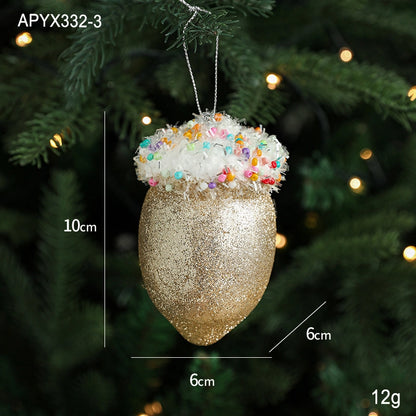 Christmas Cute Ice Cream Mushroom Foam Holiday Party Hanging Ornaments Decorations Hanging Ornaments