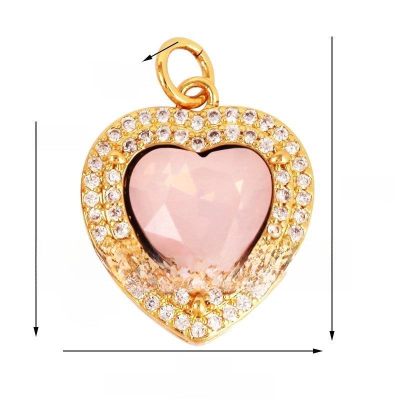 1 Piece Copper Geometric Heart Shape Snowflake Pendant Jewelry Accessories