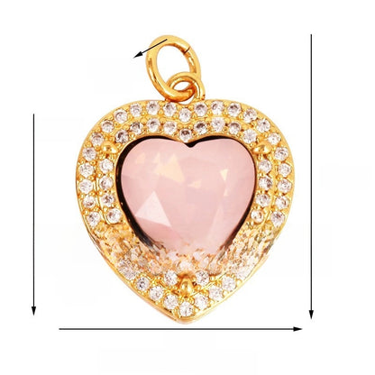 1 Piece Copper Geometric Heart Shape Snowflake Pendant Jewelry Accessories