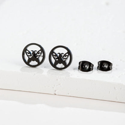 1 Pair Cute Minimalist Animal Notes Polishing 304 Stainless Steel 18K Gold Plated Ear Studs