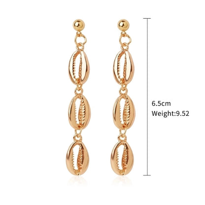 Fashion Shell Shell Inlaid Shell Artificial Pearls Women\'s Earrings 1 Pair