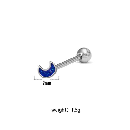 1 Piece Lip Rings Minimalist Classic Style Animal Fruit Snowflake 316L Stainless Steel Rhinestone Titanium Steel Plating Inlay Rhinestones White Gold Plated Tongue Rings