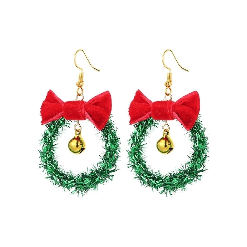 1 Pair Minimalist Christmas Tree Inlay Alloy Zircon Drop Earrings