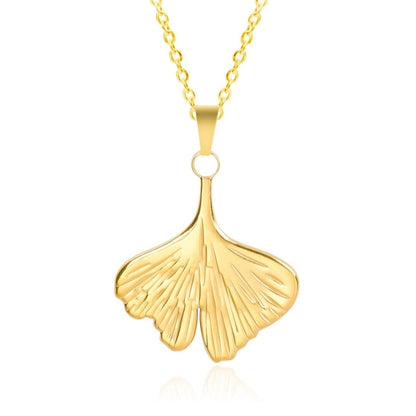 3 Pieces Casual Minimalist Ginkgo Leaf 304 Stainless Steel 18K Gold Plated Pendant Necklace Necklace Pendant