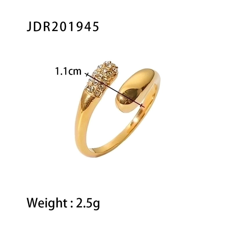 Fashion Geometric 304 Stainless Steel Plating Open Ring