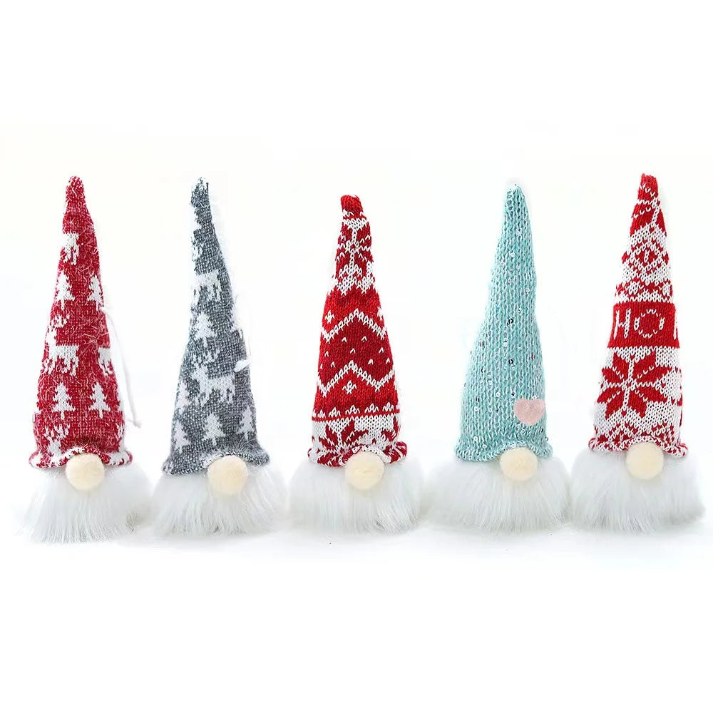 Christmas Decoration With Lights Glowing Faceless Old Man Forest Pendant Christmas Tree Pendant Decoration