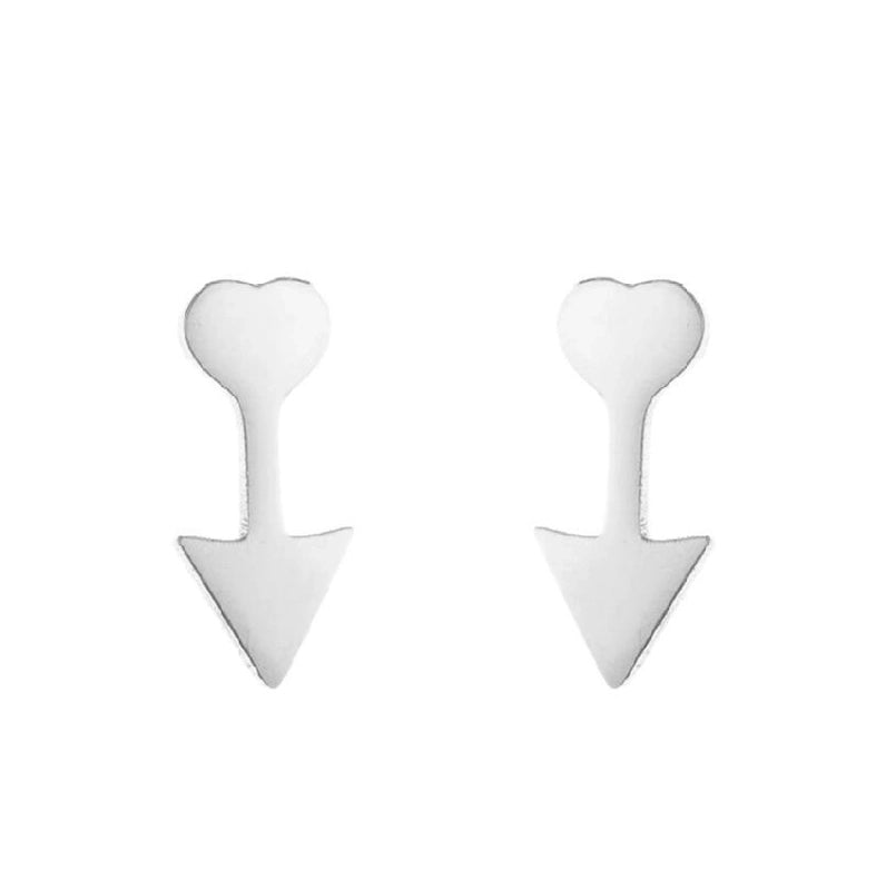 1 Pair Fashion Heart Shape Flower Plating 304 Stainless Steel 18K Gold Plated Stainless Steel Earrings