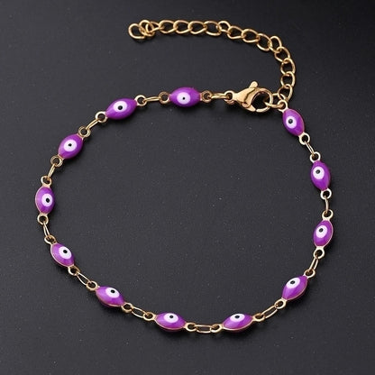 Ethnic Style Classic Style Artistic Devil's Eye Oval Simple 304 Stainless Steel 18K Gold Plated Bracelets In Bulk