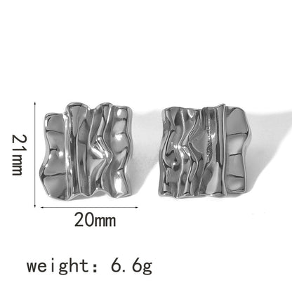 1 Pair Minimalist Quadrilateral Circle Heart Shape Polishing Plating 304 Stainless Steel 18K Gold Plated Ear Studs