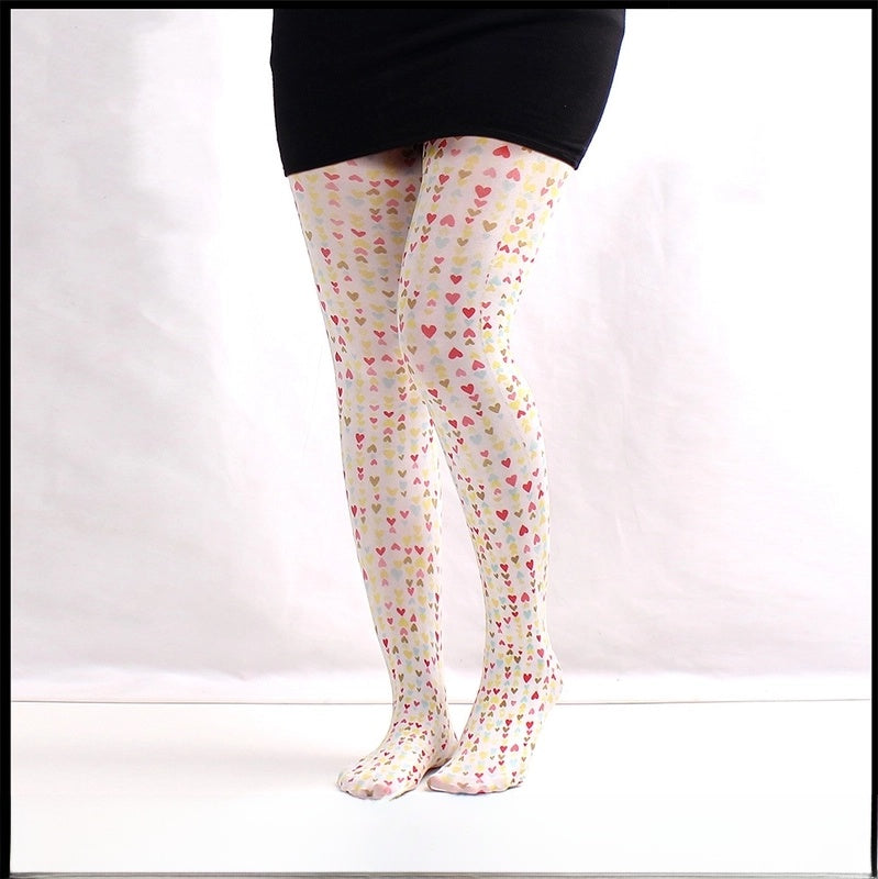 Thin Printed Pantyhose Spring And Autumn Versatile Butterfly Wild Abstract Retro Stockings Women's Socks Anti-snagging