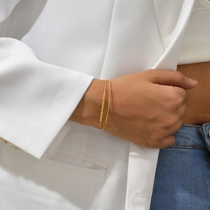 Minimalist Heart Shape Eye Copper Plating Artificial Pearls Zircon Bangle 1 Piece