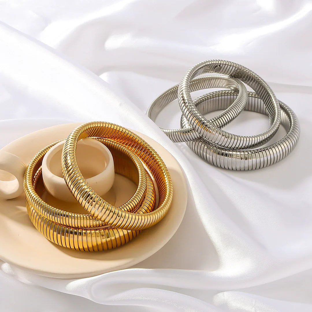 IG Style Circle Stainless Steel Electroplating Bangles