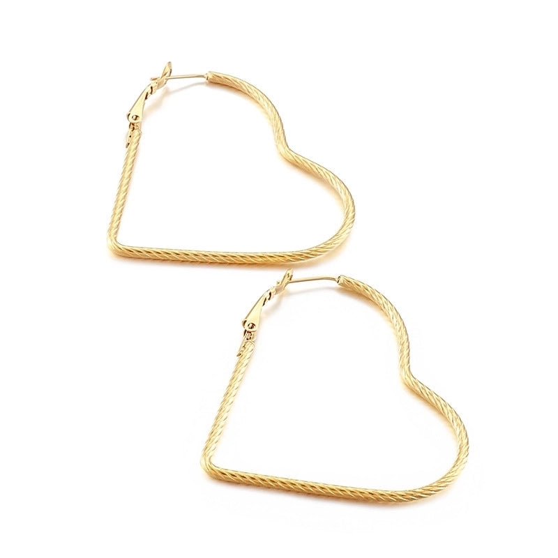 Fashion Letter Plating Titanium Steel 18K Gold Plated Earrings