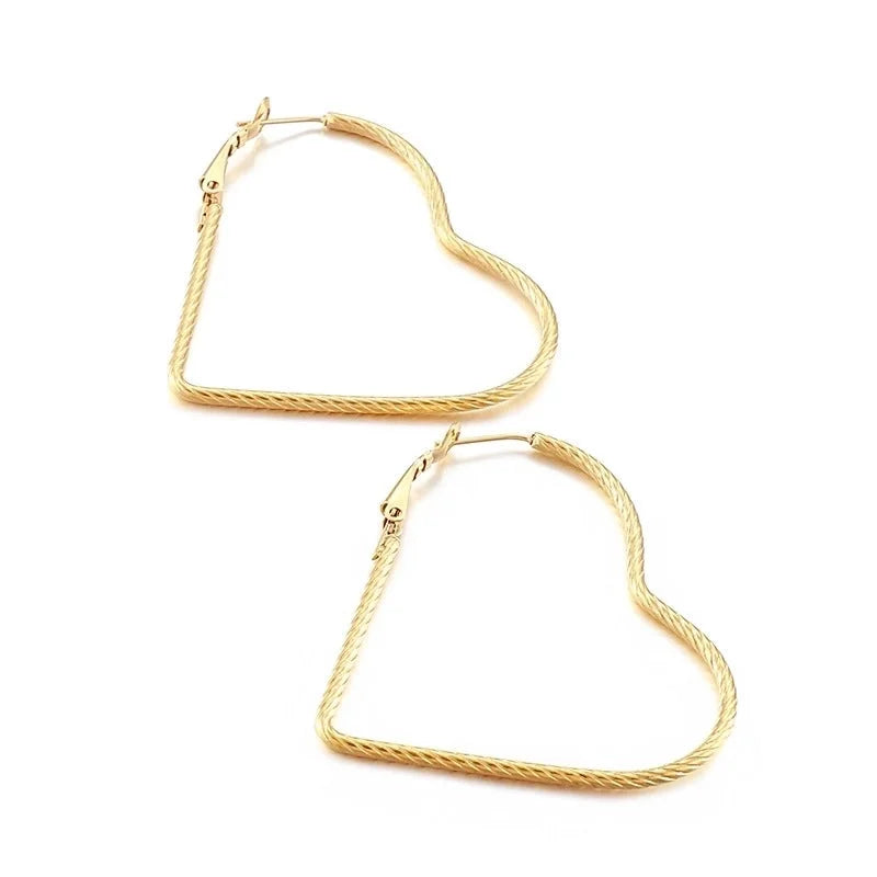Fashion Letter Plating Titanium Steel 18K Gold Plated Earrings