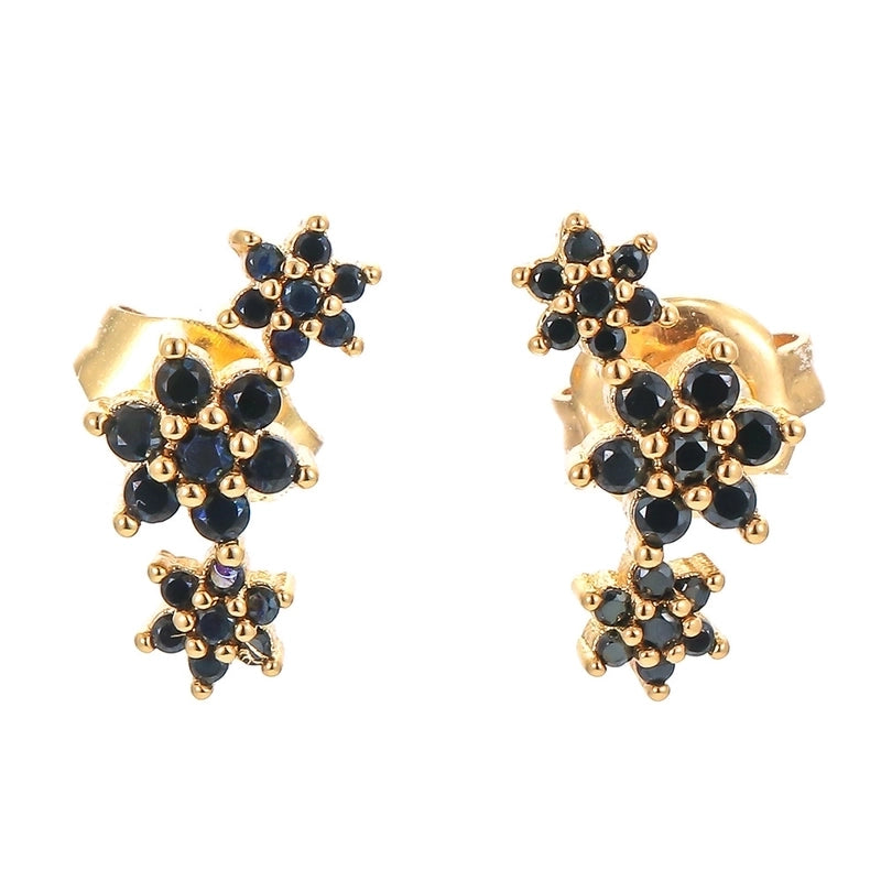 Geometric Plating Metal Zircon Copper Earrings