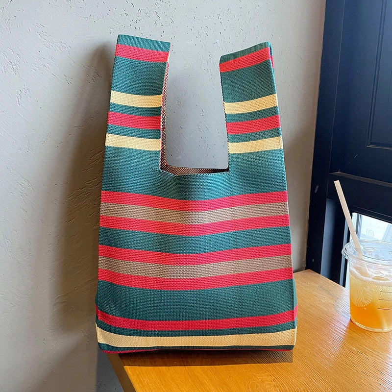 Vest Bag Vest Bag Cute Panda Large Knitted Shoulder Handbag Hand Bag Commuter Large Capacity Wrist Bag