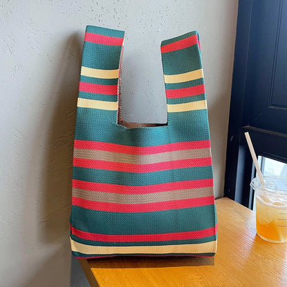 Vest Bag Vest Bag Cute Panda Large Knitted Shoulder Handbag Hand Bag Commuter Large Capacity Wrist Bag