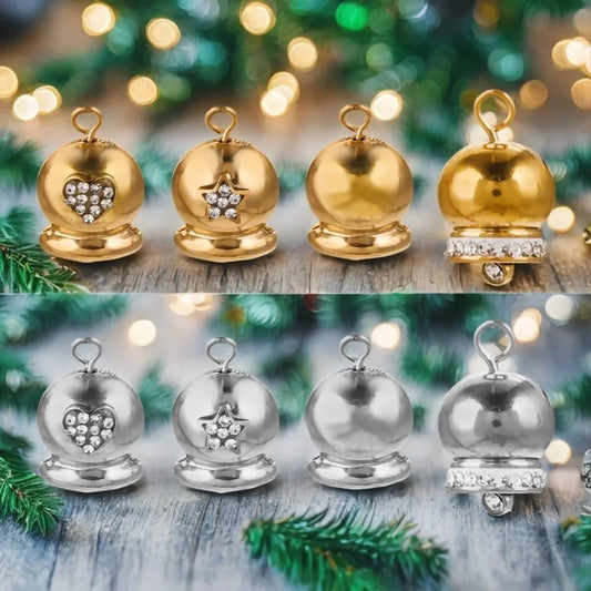 5 PCS/Package 304 Stainless Steel Bell Pendant Jewelry Accessories