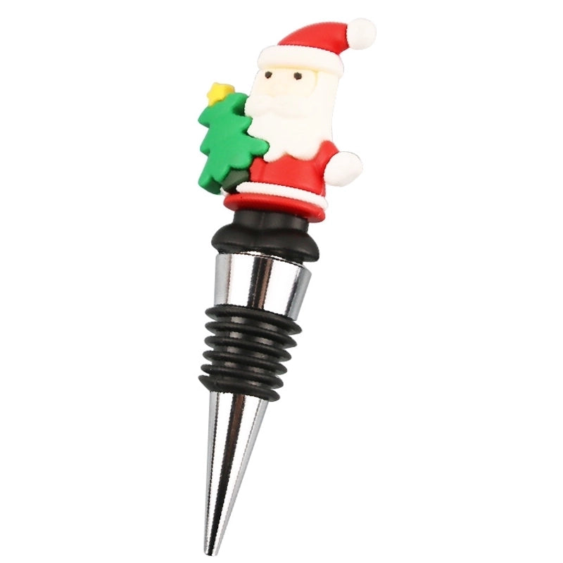 Christmas Cute Cartoon PVC Aluminium Alloy Wine Stopper 1 Piece