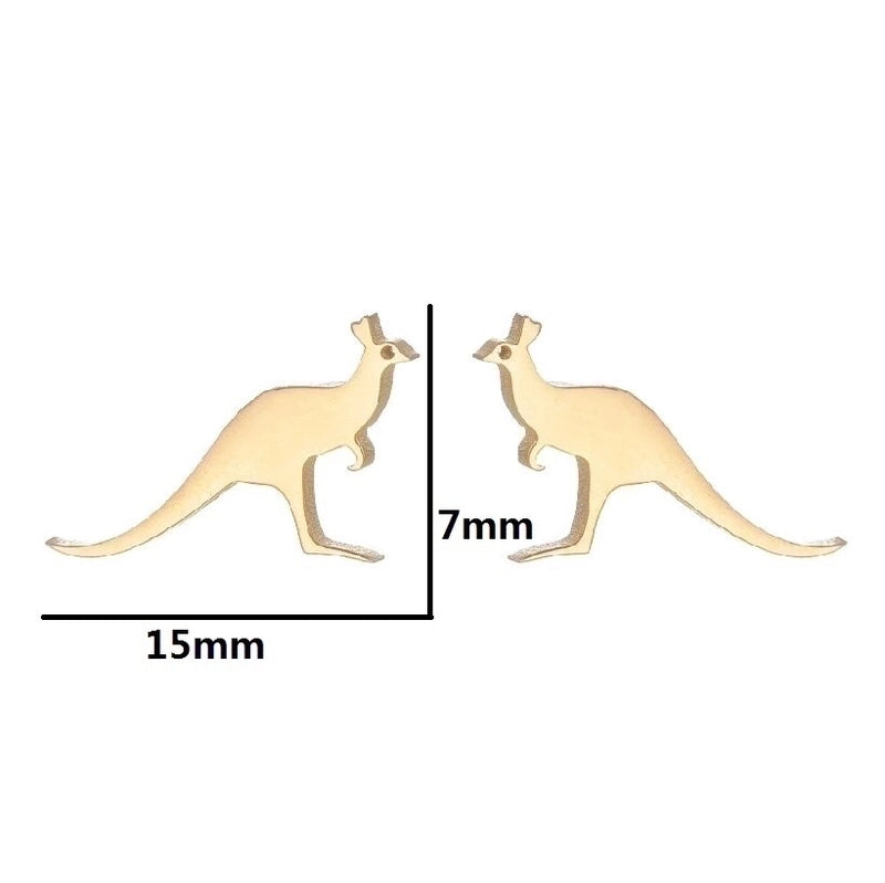 1 Pair Minimalist Animal Plating 304 Stainless Steel 18K Gold Plated Ear Studs
