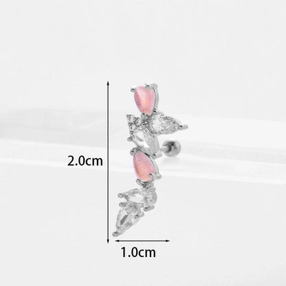 Ear Cartilage Rings & Studs Flower 316L Stainless Steel Copper Inlaid Zircon Zircon