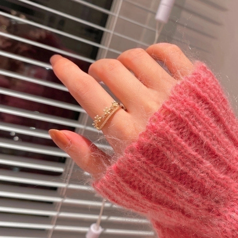 Minimalist Butterfly Copper Butterfly Inlay Zircon Open Ring