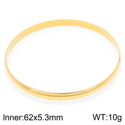 Minimalist Round Stainless Steel 18K Gold Plated Bangle In Bulk