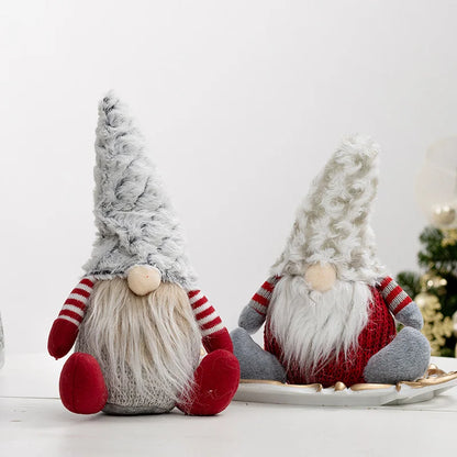 Christmas Decoration Rudolph Doll Figurine Display Window Faceless Gnome Prop