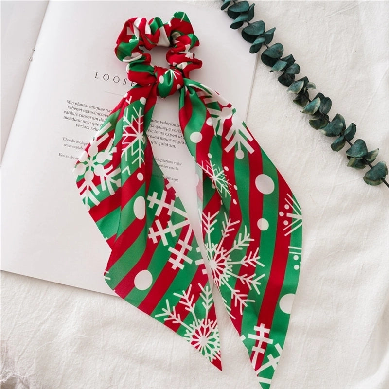 Fashion Snowman Cloth Printing Hair Tie 1 Piece