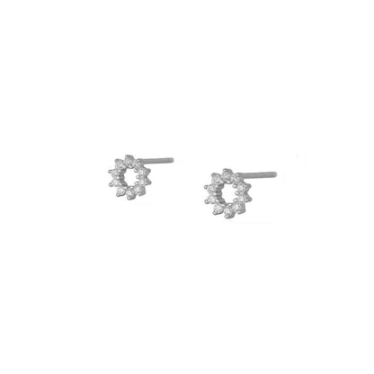 1 Pair Ig Style French Style Minimalist Star Water Droplets Flower Plating Inlay Copper Zircon Gold Plated Earrings