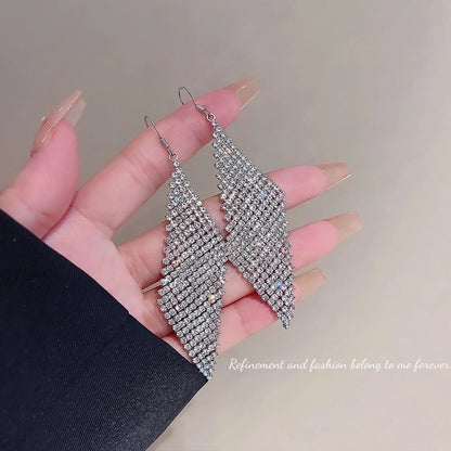 1 Pair Glam Geometric Plating Inlay Alloy Artificial Pearls Rhinestones Drop Earrings