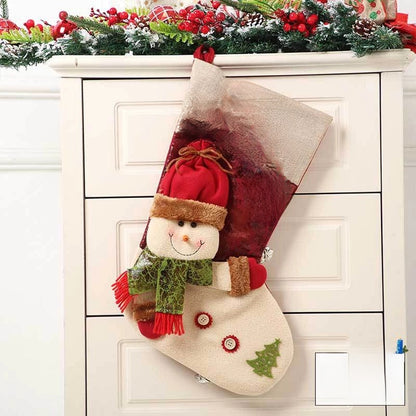 Christmas Decorations Santa Socks Claus Gift Bag Party Layout Snowman Elk Children Gift Socks Pendant