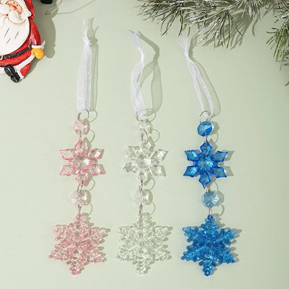Christmas Minimalist Classic Style Snowflake Arylic Holiday Festival Hanging Ornaments Decorative Props Decorations Hanging Ornaments