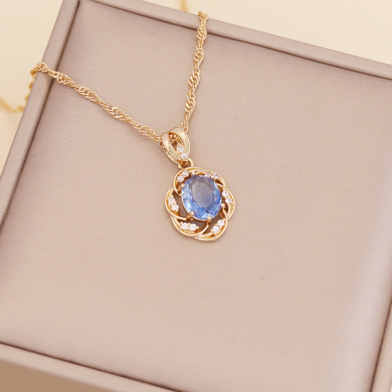 Women Minimalist Metal Flower Alloy Electroplating Necklaces