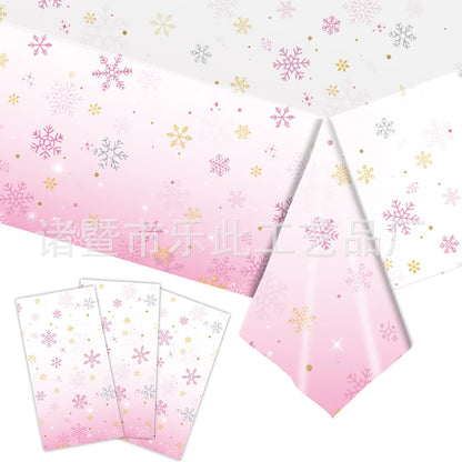 3 Pieces Christmas Tablecloth Holiday Party Tablecloth Christmas Tree Tablecloth Red And Green Christmas Theme Tablecloth Table Cover