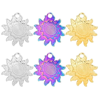 3 Pieces Casual Minimalist Sun 304 Stainless Steel 18K Gold Plated Pendant Necklace Necklace Pendant