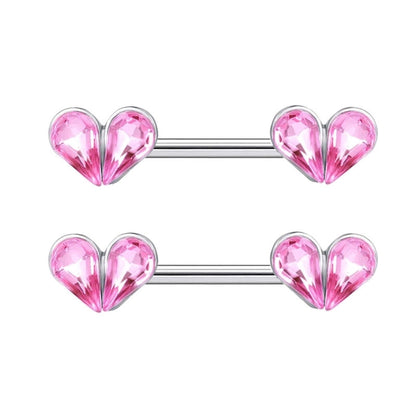 1 Pair Nipple Rings & Studs Minimalist Geometric Heart Shape 304 Stainless Steel Copper Plating Nipple Rings & Studs