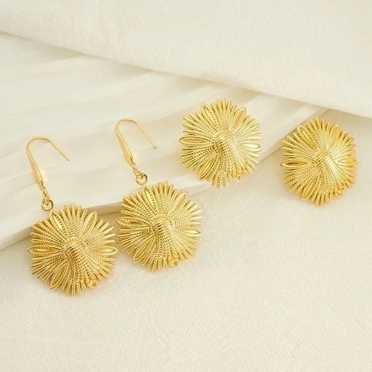 1 Piece Cute Wedding Bridal Flower Plating Inlay Stainless Steel Artificial Pearls 18K Gold Plated Drop Earrings