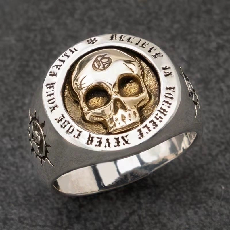 Rock Punk Skull Alloy Plating Halloween Men's Rings