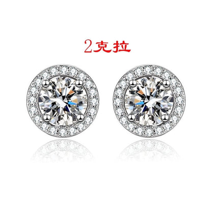 1 Pair Casual Minimalist Geometric Heart Shape Inlay Copper Zircon White Gold Plated Ear Studs
