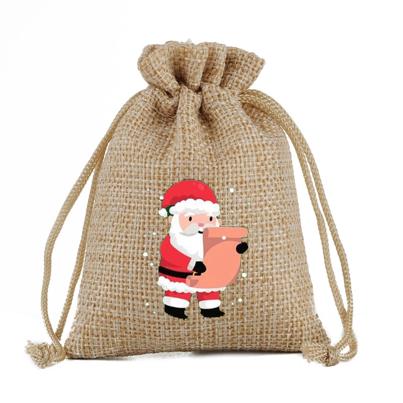 Christmas Nordic Style Cute Modern Style Christmas Tree Snowman Snowflake Imitated Hemp Party Festival Candy Bag