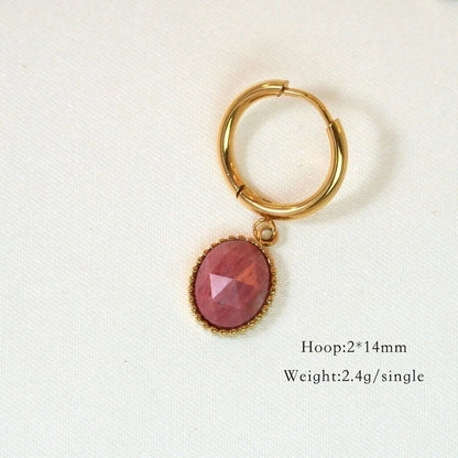 6 Pieces Minimalist Classic Style Heart Shape Plating Inlay 304 Stainless Steel Rhinestones Drop Earrings