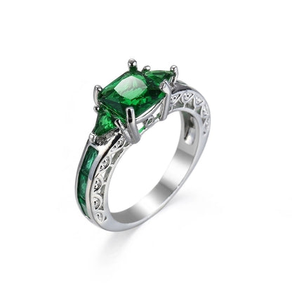 Gothic Geometric Copper Plating Zircon Rings