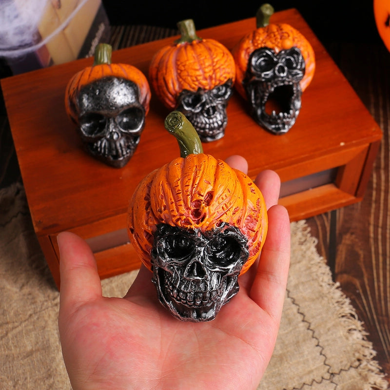 Halloween Hip-Hop Funny Pumpkin Skull Resin Party Festival Ornaments Decorative Props