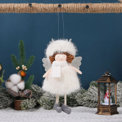 Christmas Plush Angel Girl Pendant Christmas Tree Decoration Pendant Small Hanging Ornament Christmas